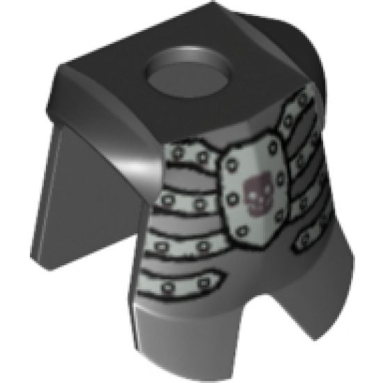 Minifigure, Body Wear Armor Breastplate with Leg Protection, Fantasy Era Skeleton Pattern