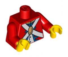 Torso Pirate Imperial Soldier Uniform with Knapsack on Back Pattern / Red Arms / Yellow Hands