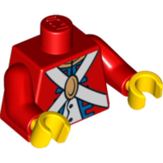 Torso Pirate Imperial Soldier Uniform with Knapsack on Back Pattern / Red Arms / Yellow Hands