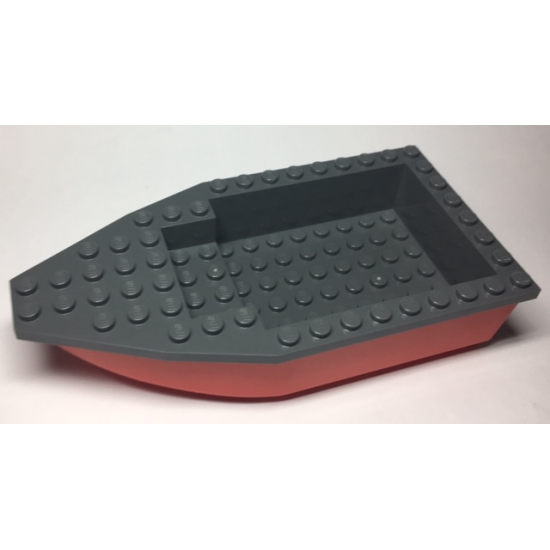 Boat Hull Unitary 16 x 8 Base with Dark Bluish Gray Boat Hull Unitary 16 x 8 Top (28533 / 28535)