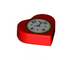 Tile, Round 1 x 1 Heart with Clock Pattern