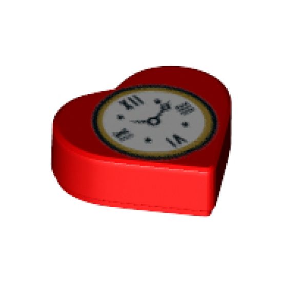 Tile, Round 1 x 1 Heart with Clock Pattern