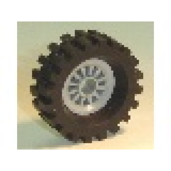Wheel & Tire Assembly Spoked 2 x 2 with Pin Hole, with Black Tire 30 x 10.5 Offset Tread (30155 / 2346)