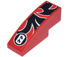 Slope, Curved 3 x 1 with Black Togokahn Pattern, Model Back Left (Sticker) - Set 8159
