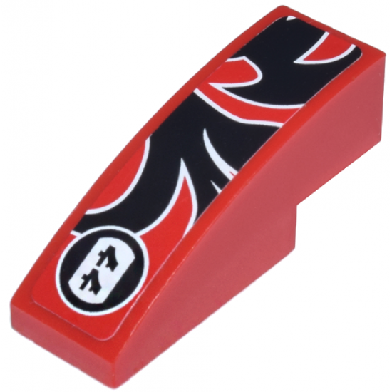Slope, Curved 3 x 1 with Black Togokahn Pattern, Model Back Left (Sticker) - Set 8159