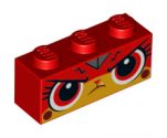 Brick 1 x 3 with Cat Face Frowning Pattern (Warrior Kitty)