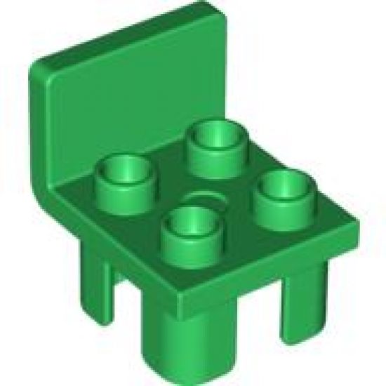 Duplo, Furniture Chair with 4 Studs and Squared Back