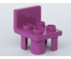 Duplo, Furniture Chair with 4 Studs and Squared Back