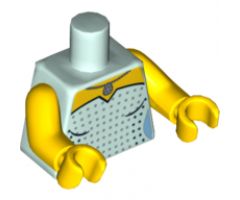 Torso Female Dress with Black and Silver Spots and Necklace Pattern / Yellow Arms / Yellow Hands