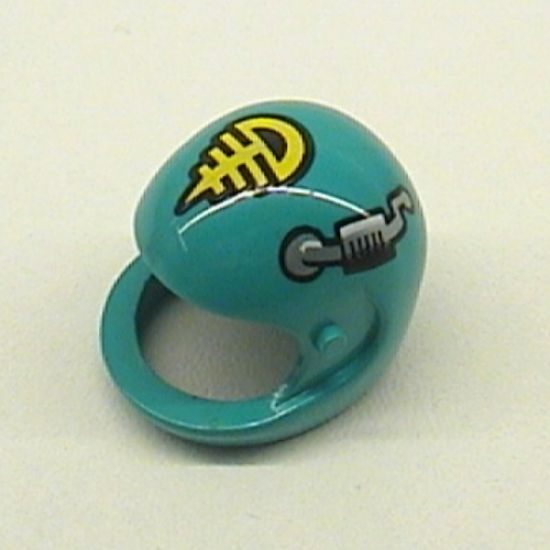 Technic, Figure Accessory Helmet with Yellow, Black and Silver Pattern