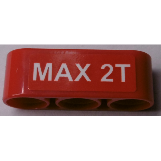 Technic, Liftarm 1 x 3 Thick with 'MAX 2T' Pattern (Sticker) - Set 60181