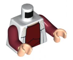 Torso SW Robe with Yellow and Red Ornaments over Dark Red Dress Pattern (Leia) / Dark Red Arms / Light Nougat Hands
