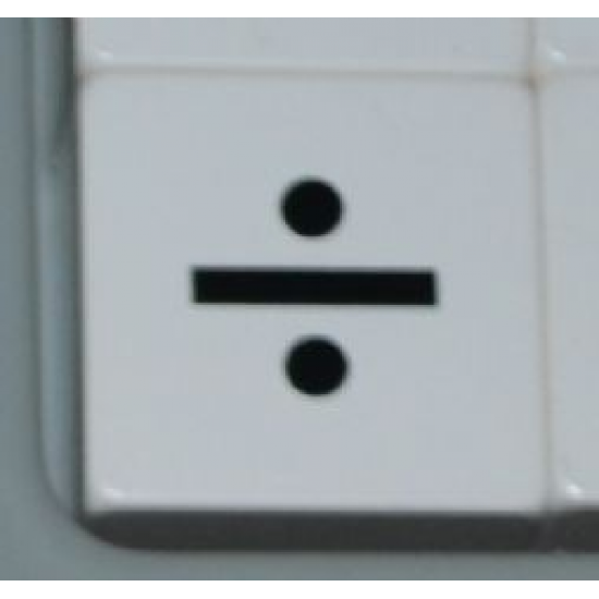 Duplo, Tile 2 x 2 x 1 with Black Division Sign (÷) Pattern