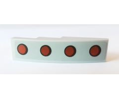 Slope, Curved 4 x 1 with 4 Red Dots with Black Outline Pattern (Sticker) - Set 10269