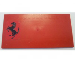 Tile 8 x 16 with Bottom Tubes on Edges with Ferrari Horse Logo Pattern Right (Sticker) - Set 8654
