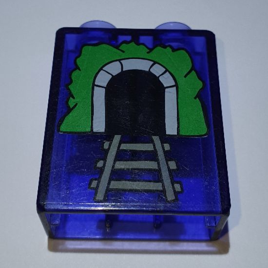 Duplo, Brick 1 x 2 x 2 with Train Tunnel Narrow and Round Pattern
