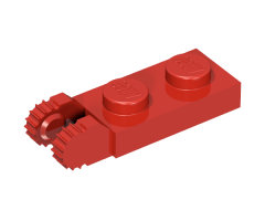 Hinge Plate 1 x 2 Locking with 2 Fingers on End and 9 Teeth without Bottom Groove