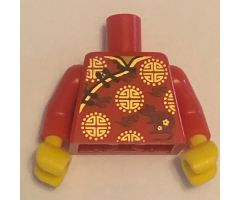 Torso Robe with Gold Hems, Gold Circle Symbols and Rat Pattern (BAM) / Red Arms / Yellow Hands