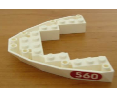 Boat Bow Brick 8 x 10 x 1 with '560' in Red Oval Pattern on Both Sides (Stickers) - Set 6560