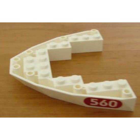 Boat Bow Brick 8 x 10 x 1 with '560' in Red Oval Pattern on Both Sides (Stickers) - Set 6560