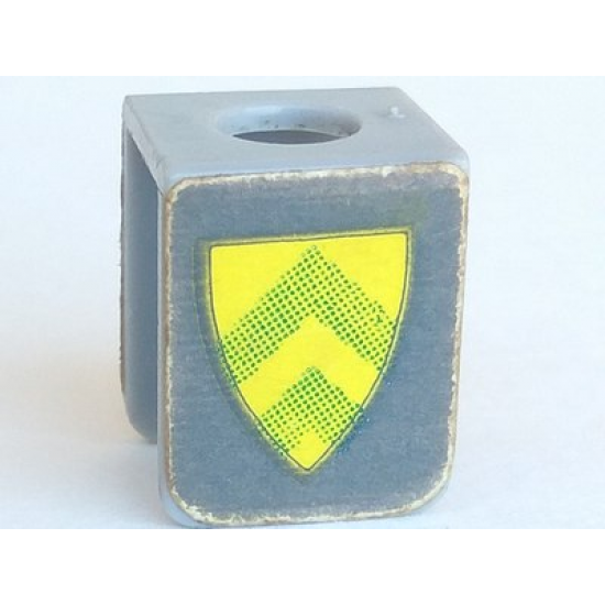 Minifigure, Body Wear Vest with Shield with Yellow and Green Stripes Pattern (Stickers) - Sets 375-2 / 6075-2