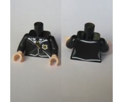 Torso Harry Potter Uniform over Black Vest with Gold Emblem with 'H' Pattern / Black Arms / Light Nougat Hands