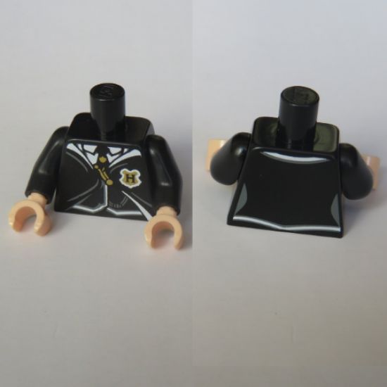 Torso Harry Potter Uniform over Black Vest with Gold Emblem with 'H' Pattern / Black Arms / Light Nougat Hands