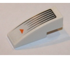 Slope, Curved 3 x 1 with Black Lines and Orange Arrow Pattern (Sticker) - Set 7692