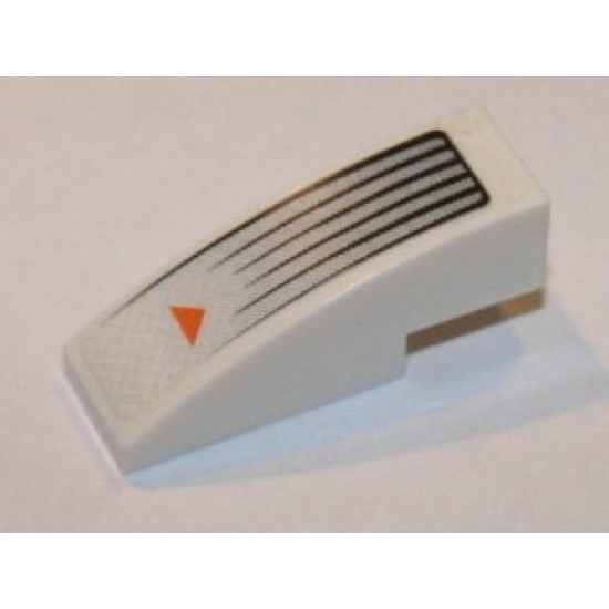 Slope, Curved 3 x 1 with Black Lines and Orange Arrow Pattern (Sticker) - Set 7692