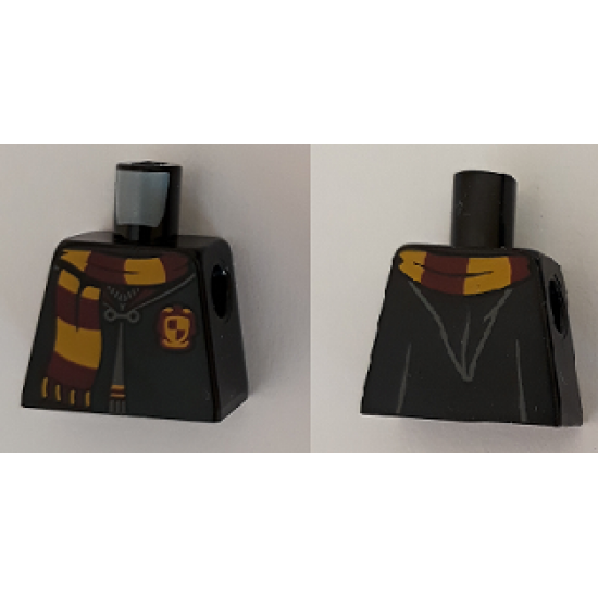 Torso Hogwarts Robe Clasped with Gryffindor Shield and Scarf Pattern
