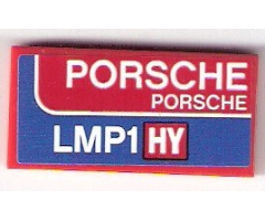 Tile 2 x 4 with 'PORSCHE PORSCHE' and 'LMP1HY' Pattern (Sticker) - Set 75876