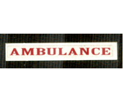 Tile 1 x 6 with Dark Red 'AMBULANCE' Pattern (Sticker) - Set 7785