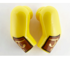 Arm, (Matching Left and Right) Pair with Reddish Brown and Gold Cuffs Pattern