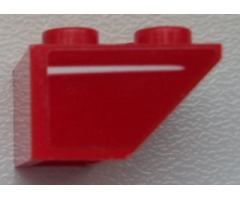 Slope, Inverted 45 2 x 2 with White Stripe Pattern Model Left Side (Sticker) - Set 75876