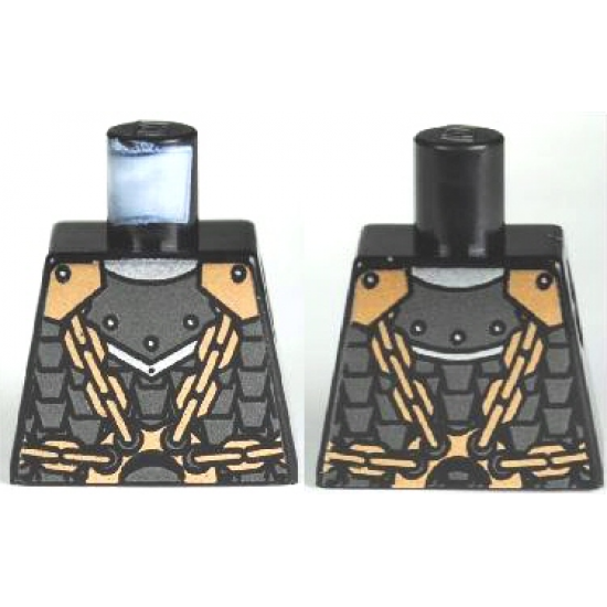 Torso Castle Kingdoms Scale Mail, Copper Shoulder Armor and Chains Front and Back Pattern