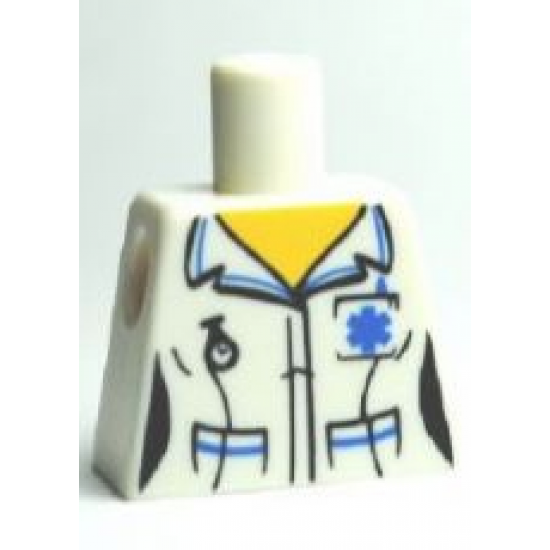 Torso Hospital EMT Star of Life, Female Shirt Open Collar and Fob Watch Pattern