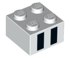 Brick 2 x 2 with Two Black Rectangles Pattern
