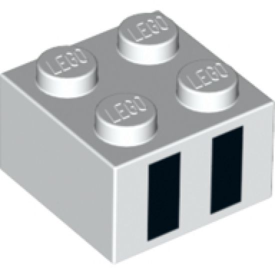 Brick 2 x 2 with Two Black Rectangles Pattern