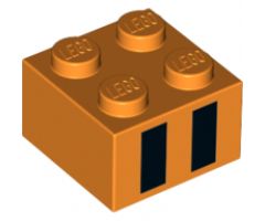 Brick 2 x 2 with Two Black Rectangles Pattern
