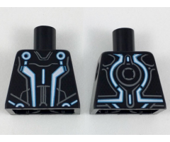 Torso White/Blue Angular Lines and Dark Bluish Gray Markings Pattern