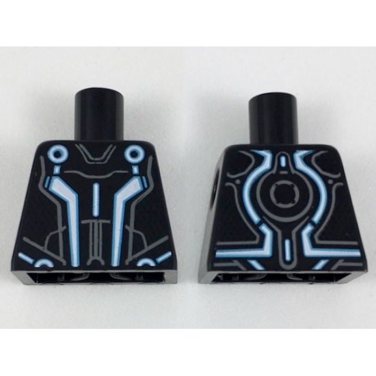Torso White/Blue Angular Lines and Dark Bluish Gray Markings Pattern