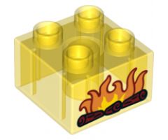 Duplo, Brick 2 x 2 with Burning Logs Pattern