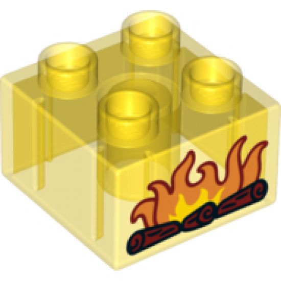 Duplo, Brick 2 x 2 with Burning Logs Pattern