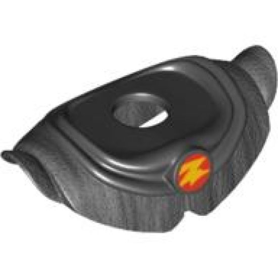 Minifigure, Body Wear Armor Pauldron with Yellow 'Z' Symbol in Red Circle Pattern (Zurg)