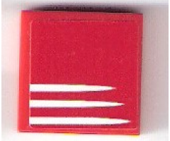 Tile 2 x 2 with 3 White Stripes on Red Background Pattern (Sticker) - Set 75876