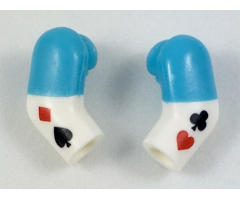 Arm, (Matching Left and Right) Pair with Medium Azure Short Sleeves and Playing Card Suit Symbols Pattern