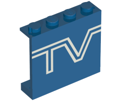 Panel 1 x 4 x 3 - Solid Studs with TV Logo Pattern