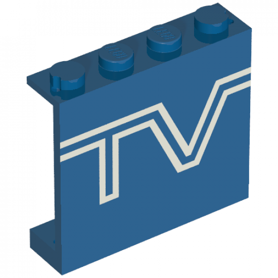 Panel 1 x 4 x 3 - Solid Studs with TV Logo Pattern