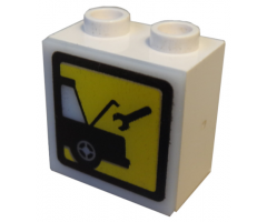 Electric, Light 1 1/8 x 2 x 1 2/3 Cabinet with Lamp Holes (Sign Back) with Milky White Electric, Light 2 x 2 Clip-On Plate with Car Repair Pattern (2383 / 2384pb02)