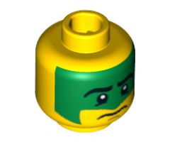 Minifigure, Head Face Paint with Green War Paint Pattern - Blocked Open Stud
